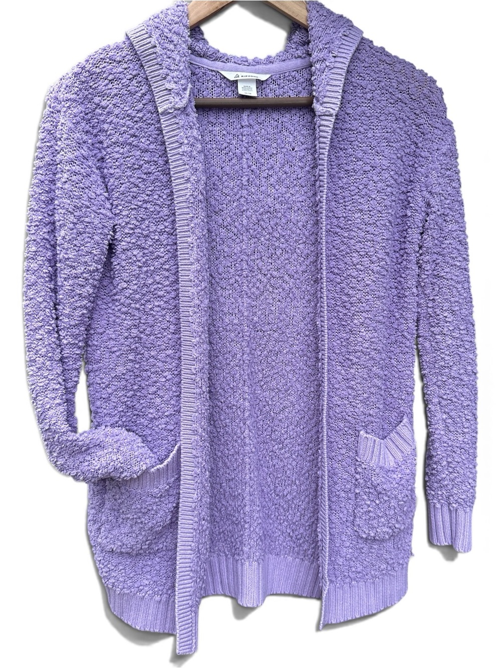 Ripzone Popcorn Cardigan with Hood | Women’s Size Medium | Soft Lilac | Pockets